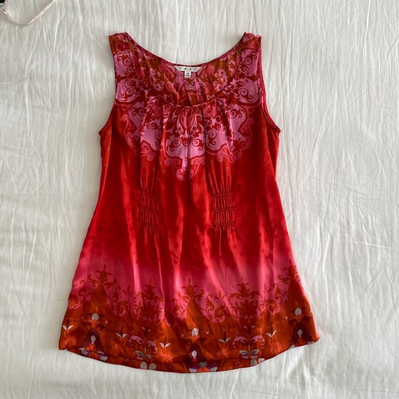 CAbi Red 100% Silk Tank (sz M) - Picture 1 of 6